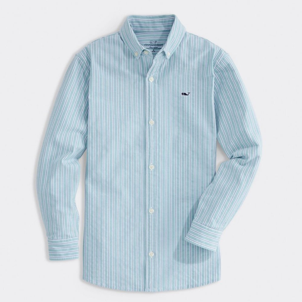 Vineyard Vines Boy's Oxford Performance Whale Shirt - Size Medium (12-14)